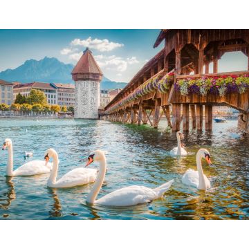 Lais Puzzle - Historische Stadt Luzern mit der berühmten Kapellbrücke, Schweiz - 1.000 Teile