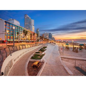 Lais Puzzle - Tel Aviv-Promenade. Stadtbild von Tel Aviv, Israel bei Sonnenuntergang - 1.000 Teile
