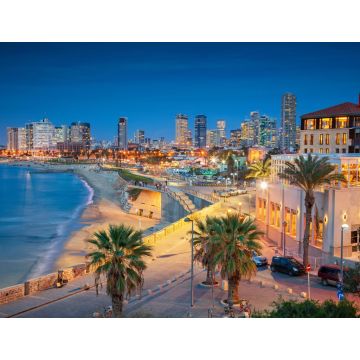 Lais Puzzle - Skyline von Tel Aviv. Stadtbild von Tel Aviv, Israel bei Sonnenuntergang - 1.000 Teile