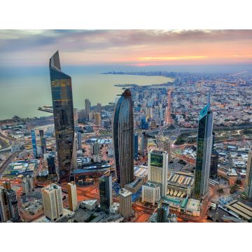 Lais Puzzle - Kuwait Tower City Skyline leuchtet bei Nacht - 1.000 Teile