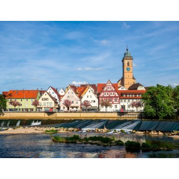 Lais Puzzle - Blick auf die Altstadt von Nürtingen und den Neckar, Deutschland - 1.000 Teile