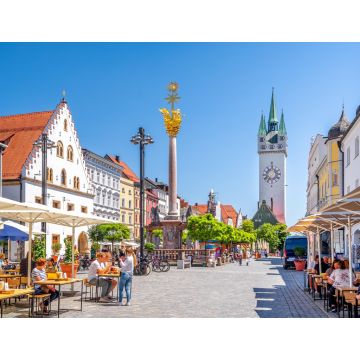 Lais Puzzle - Theresienplatz mit Stadtturm, Straubing, Bayern, Deutschland - 1.000 Teile