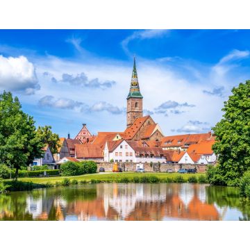 Lais Puzzle - Blick auf die historische Innenstadt, Wolframs Eschenbach, Bayern, Deutschland - 1.000 Teile