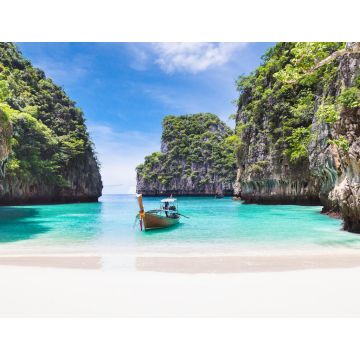 Lais Puzzle - Traditionelles thailändisches Longtail-Holzboot und schöner Strand in der Provinz Phuket, Thailand - 1.000 Teile
