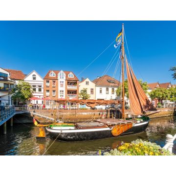 Lais Puzzle - Plattbodenschiff im alten Fleth in Buxtehude - 1.000 Teile