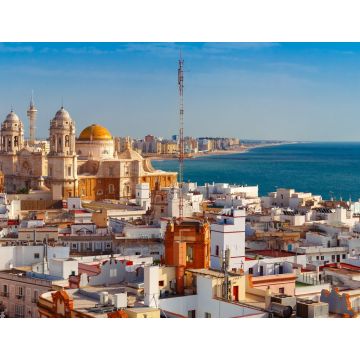 Lais Puzzle - Panoramasicht auf die Dächer der Altstadt und die Kathedrale von Santa Cruz am Morgen vom Turm Tavira in Cadiz, Andalusien, Spanien - 1.000 Teile