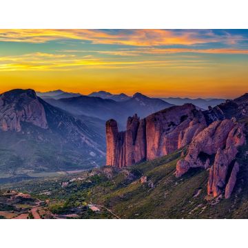 Lais Puzzle - Mallos de Riglos Felsen bei Sonnenuntergang, Huesca Provinz, Aragon, Spanien - 1.000 Teile