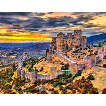 Lais Puzzle - Schloss Loarre bei Sonnenuntergang. Provinz Huesca - Aragon, Spanien - 1.000 Teile