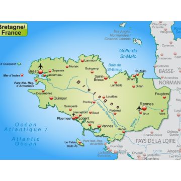 Lais Puzzle - Karte der Bretagne, Frankreich - 1.000 Teile