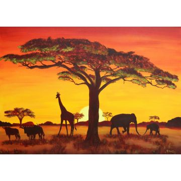 Lais Puzzle - Sonnenuntergang mit afrikanischen Tieren - 1.000 Teile