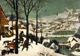 Lais Puzzle - Pieter Bruegel d. Ä. - Zyklus der Monatsbilder, Szene: Heimkehr der Jäger (Monat Januar), Detail - 1.000 Teile