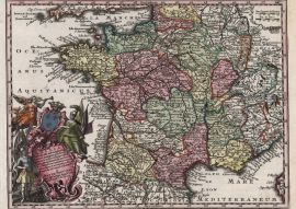 Lais Puzzle - Matthäus Seutter Landkarte - Atlas Novas Indicibus Instructus (1744) - Gallia (Frankreich) - Motivserie - 1.000 Teile
