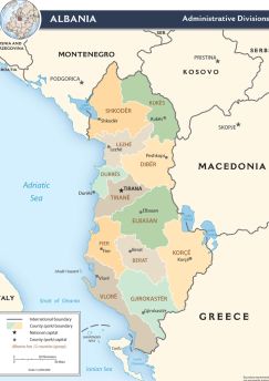 Lais Puzzle - Landkarte Albanien Verwaltung - 1.000 Teile