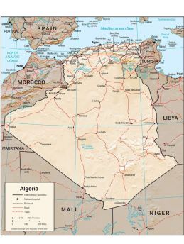 Lais Puzzle - Physische Landkarte Algerien - 1.000 Teile