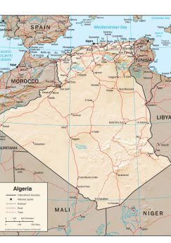 Lais Puzzle - Physische Landkarte Algerien - 1.000 Teile