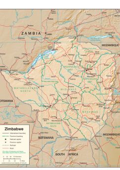 Lais Puzzle - Physische Landkarte Zimbabwe - 1.000 Teile
