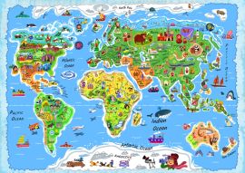 Lais Puzzle - Weltkarte in englisch - 100, 200, 500 & 1.000 Teile