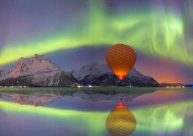 Lais Puzzle - Heißluftballon über Tromsö, Norwegen, mit spektakulärem Nordlicht - 100, 200, 500 & 1.000 Teile
