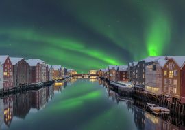 Lais Puzzle - Lagerhäuser Trondheim Norwegen Nordlicht - 100, 200, 500 & 1.000 Teile