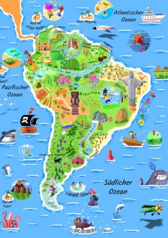 Lais Puzzle - Karte Südamerika in deutsch - 1.000 Teile