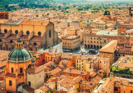 Lais Puzzle - Luftbild des Stadtbildes des Platzes Piazza Maggiore und der Kirche San Petronio in der Stadt Bologna - 1.000 Teile