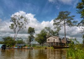Lais Puzzle - Flöße und Häuser am Fluss Ucayali an einem sonnigen Tag, Peru - 100, 200, 500 & 1.000 Teile