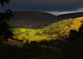 Lais Puzzle - Ein Blick auf das Eglwyseg-Tal auf dem Weg vom Horseshoe Pass bei Llangollen, Nordwales - 100, 200, 500 & 1.000 Teile