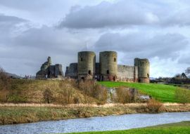 Lais Puzzle - Schloss Rhuddlan von der anderen Seite des Flusses Clwyd, Denbighshire, Wales - 100, 200, 500 & 1.000 Teile