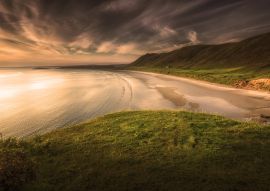 Lais Puzzle - Sonnenuntergang in der Rhossili-Bucht auf der Halbinsel Gower, Swansea, Südwales, Großbritannien - 100, 200, 500 & 1.000 Teile
