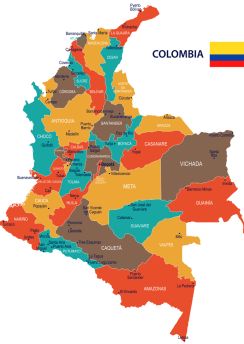 Lais Puzzle - Kolumbien - Karte und Flagge - 100, 200, 500 & 1.000 Teile