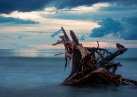 Lais Puzzle - Coveñas Sucre Kolumbien Holzblock in der Mitte des Meeres mit einem Sonnenuntergang - 100, 200, 500 & 1.000 Teile