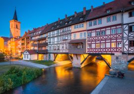 Lais Puzzle - Ansicht von Erfurt mit der berühmten Krämerbrücke, Thüringen. Deutschland. - 100, 200, 500 & 1.000 Teile