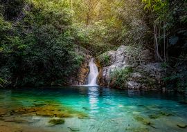 Lais Puzzle - Santa Barbarinha-Wasserfall, Chapada dos Veadeiros, Cavalcante, Goias, Brasilien - 100, 200, 500 & 1.000 Teile