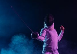 Lais Puzzle - Schwertkämpfer vor Rauch und Lichtern - 100, 200, 500 & 1.000 Teile