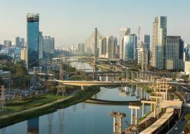 Lais Puzzle - Blick auf die Avenida Marginal Pinheiros, den Fluss Pinheiros und die Skyline der Stadt Sao Paulo, Brasilien - 100, 200, 500 & 1.000 Teile