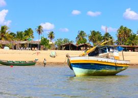 Lais Puzzle - Barra Grande, Piauí, Brasilien. Boote, seichtes Wasser, Strand, rustikale Restaurants und Palmen - 100, 200, 500 & 1.000 Teile