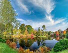 Lais Puzzle - Panoramablick auf Hadlock Pond im Herbst. Drei Farben des Acadia National Park, Maine - 40 Teile