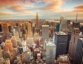 Lais Puzzle - Blick über Manhattan / New York im Sonnenuntergang - 40 Teile