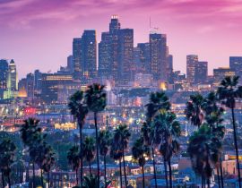 Lais Puzzle - Sonnenuntergang mit Palmen und Los Angeles - 40 Teile