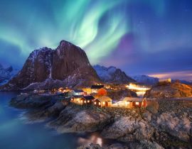 Lais Puzzle - Aurora borealis / Nordlicht auf den Lofoten, Norwegen - 40 Teile