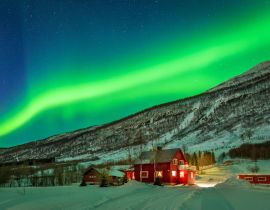 Lais Puzzle - Nordlicht über Dorf in Norwegen - 40 Teile