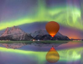 Lais Puzzle - Heißluftballon über Tromsö, Norwegen, mit spektakulärem Nordlicht - 40 Teile