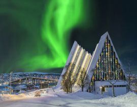 Lais Puzzle - Eismeerkathedrale Tromsö Norwegen mit Nordlicht - 40 Teile