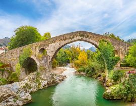 Lais Puzzle - Römische Buckelbrücke auf dem Sella-Fluss in Cangas de Onis, Asturien, Spanien - 40 Teile