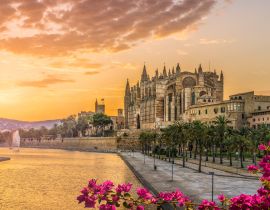Lais Puzzle - Landschaft mit Kathedrale La Seu im Sonnenuntergang, Palma de Mallorca, Balearen, Spanien - 40 Teile