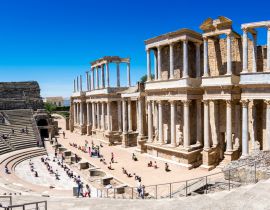 Lais Puzzle - Theater von Mérida, wurde vom Konsul Vipsanius Agrippa in der römischen Stadt Emerita Augusta, der Hauptstadt von Lusitania erbauen lassen, Extremadura - 40 Teile
