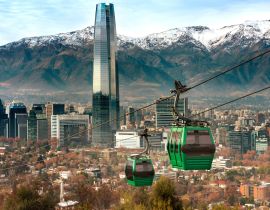 Lais Puzzle - Seilbahn in San Cristobal Hügel, mit Blick auf einen Panoramablick auf Santiago de Chile - 40 Teile