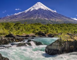 Lais Puzzle - Petrohue Wasserfälle vor dem Vulkan Osorno (Chile) - 40 Teile
