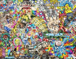 Lais Puzzle - Coole Musik-Graffiti im urbanen Stil an der Wand - 40 Teile