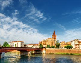 Lais Puzzle - Blick auf die Heiligen Fermo und Rustico von der Etsch, Verona - 40 Teile